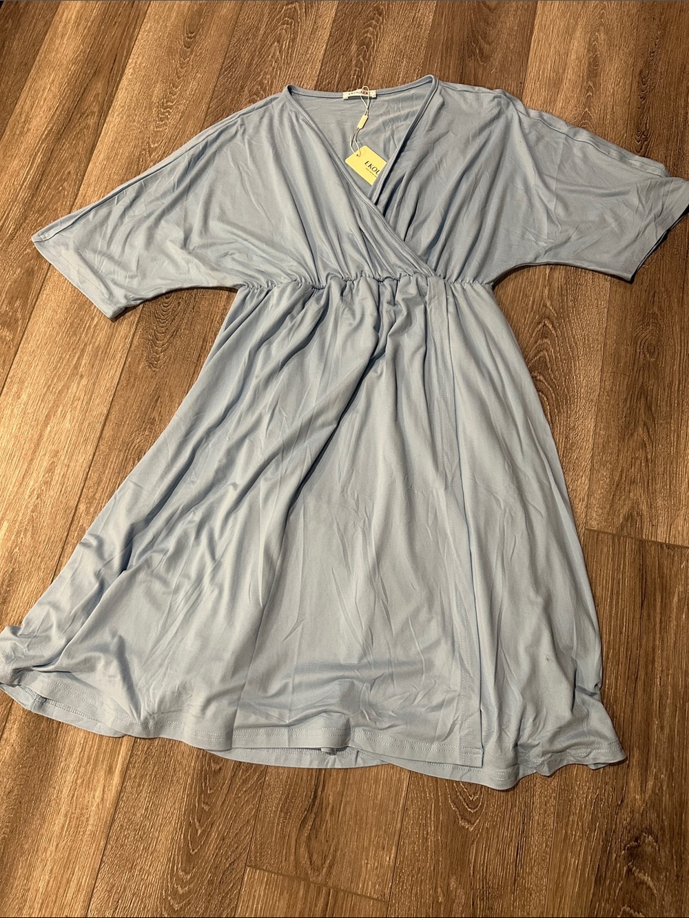 Light Blue Wrap-Front Women’s maternity Dress